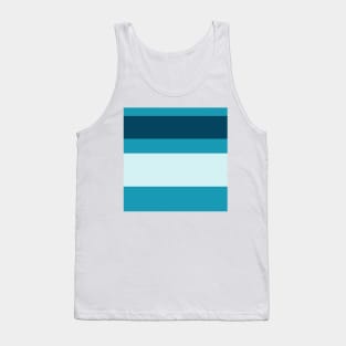 A gorgeous consistency of Ice, Tiffany Blue, Blue-Green and Marine Blue stripes. Tank Top